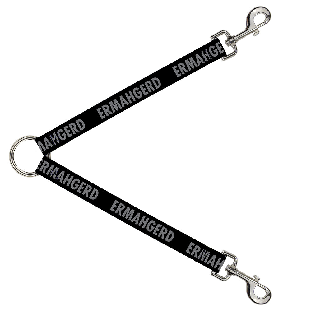 Dog Leash Splitter - ERMAHGERD! Black/Gray Dog Leash Splitters Buckle-Down   