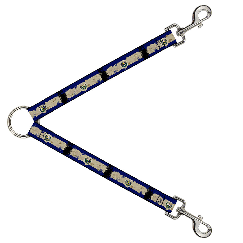 Dog Leash Splitter - El Salvador Flag Distressed Painting Dog Leash Splitters Buckle-Down   