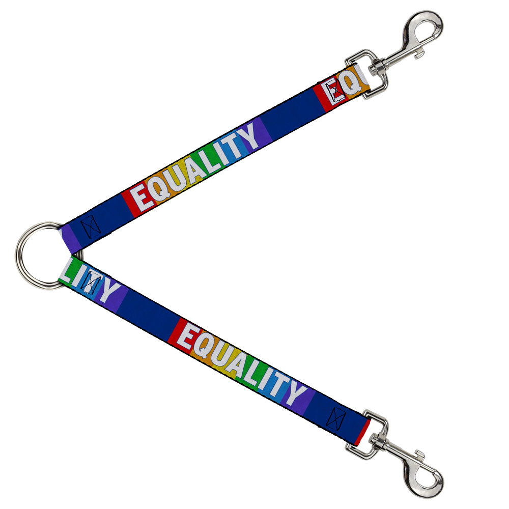 Dog Leash Splitter - EQUALITY Blocks Rainbow Blue White Dog Leash Splitters Buckle-Down   