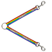 Dog Leash Splitter - EQUALITY Stripe Rainbow White Dog Leash Splitters Buckle-Down   