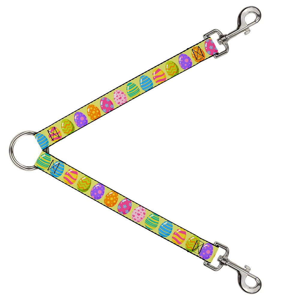 Dog Leash Splitter - Easter Eggs Decorated Eggs Yellow/Multi Color Dog Leash Splitters Buckle-Down   