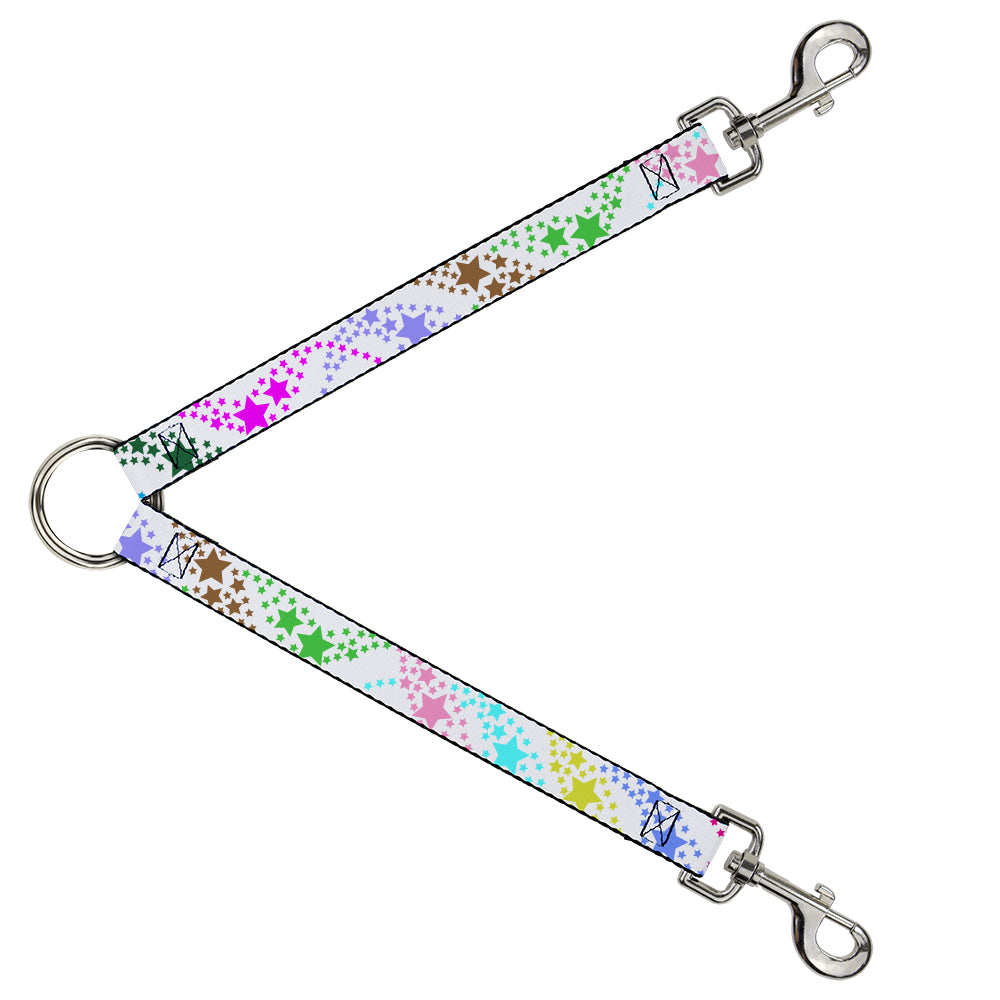Dog Leash Splitter - Falling Stars White/Multi Color Dog Leash Splitters Buckle-Down   
