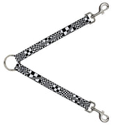 Dog Leash Splitter - Funky Checkers Black/White Dog Leash Splitters Buckle-Down   