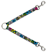 Dog Leash Splitter - Funky Checkers Black/White/Neon Dog Leash Splitters Buckle-Down   