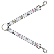 Dog Leash Splitter - Flower Splatter White/Gray Dog Leash Splitters Buckle-Down   