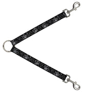 Dog Leash Splitter - Fleur-de-Lis Outline w/Filigree Black/Gray Dog Leash Splitters Buckle-Down   