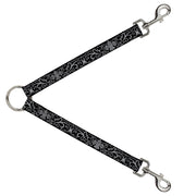 Dog Leash Splitter - Fleur-de-Lis w/Filigree Black/Gray Dog Leash Splitters Buckle-Down   