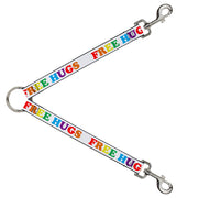 Dog Leash Splitter - FREE HUGS White/Multi Color Dog Leash Splitters Buckle-Down   