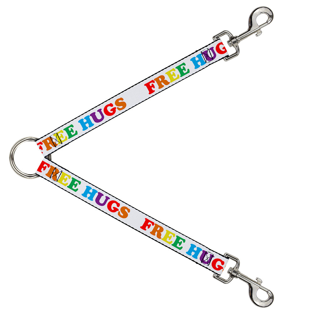 Dog Leash Splitter - FREE HUGS White/Multi Color Dog Leash Splitters Buckle-Down   
