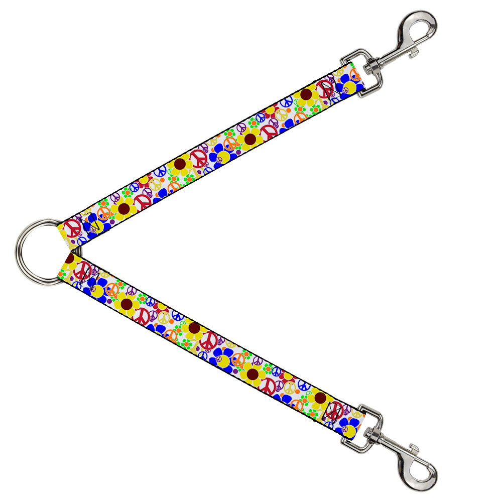 Dog Leash Splitter - Flower Peace Power Dog Leash Splitters Buckle-Down   