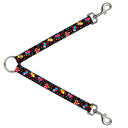 Dog Leash Splitter - Flying Owls w/Leaves Black/Multi Color Dog Leash Splitters Buckle-Down   