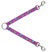 Dog Leash Splitter - Flying Owls w/Leaves Purple/Multi Color Dog Leash Splitters Buckle-Down   