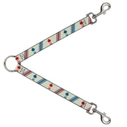 Dog Leash Splitter - Fire Hydrants/Stripes Tan/Blues/Reds Dog Leash Splitters Buckle-Down   
