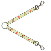 Dog Leash Splitter - Fleur-de-Lis2 Stripes Tan/Orange/Brown/Green Dog Leash Splitters Buckle-Down   