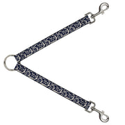 Dog Leash Splitter - Filigree Navy/Khaki Dog Leash Splitters Buckle-Down   