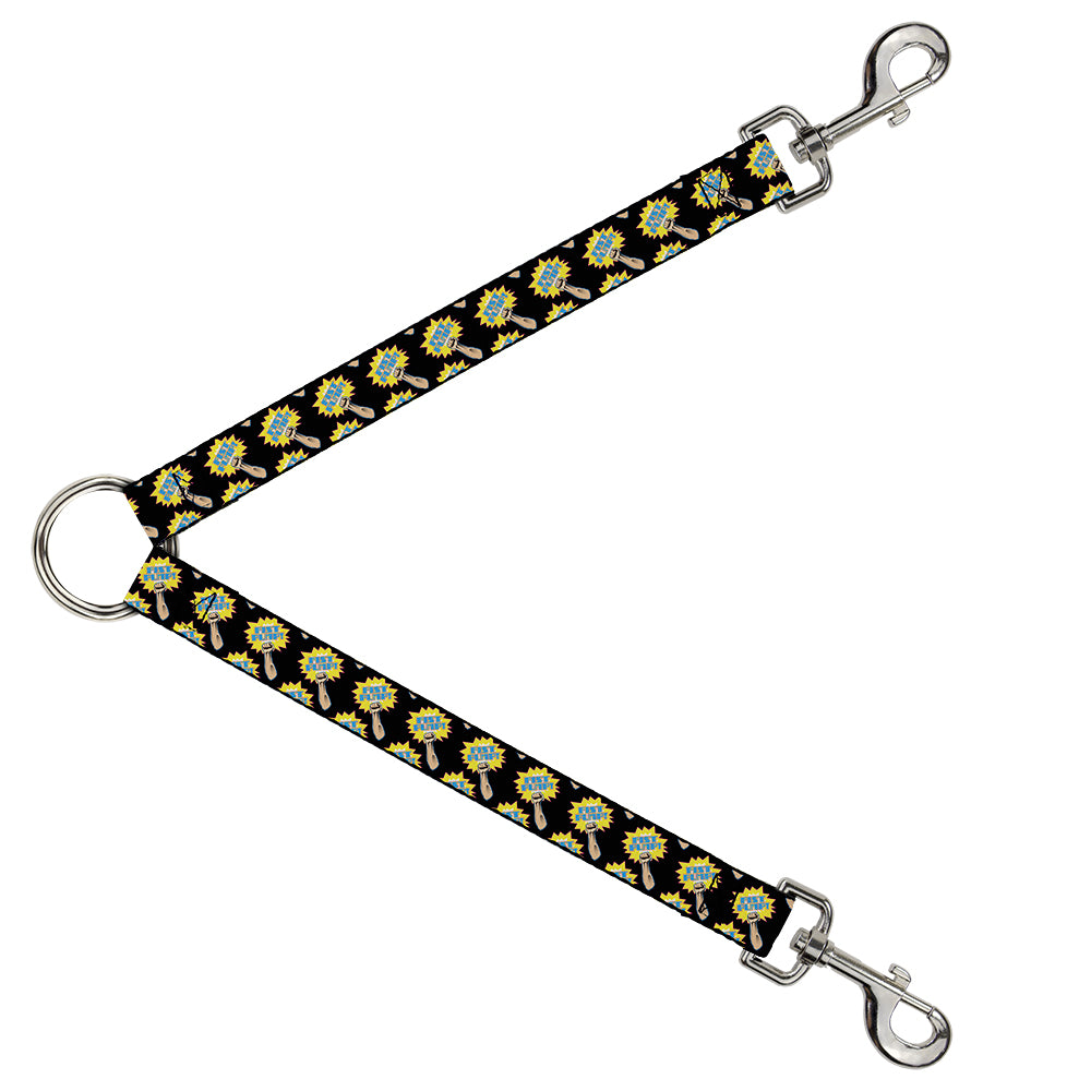 Dog Leash Splitter - Fist Pump Black/Yellow Dog Leash Splitters Buckle-Down   