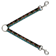 Dog Leash Splitter - Flames Black/Blue/Pink Dog Leash Splitters Buckle-Down   