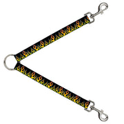 Dog Leash Splitter - Flames Black/Yellow/Orange Dog Leash Splitters Buckle-Down   