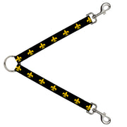 Dog Leash Splitter - Fleur-de-Lis Black/Yellow Dog Leash Splitters Buckle-Down   