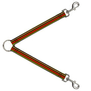 Dog Leash Splitter - Fine Stripes Black/Yellows/Orange/Red/White Dog Leash Splitters Buckle-Down   