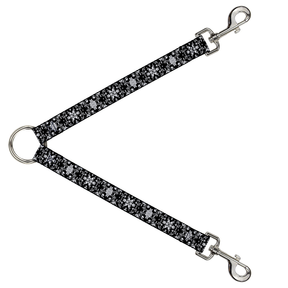 Dog Leash Splitter - Floral Collage Black/Gray/White Dog Leash Splitters Buckle-Down   