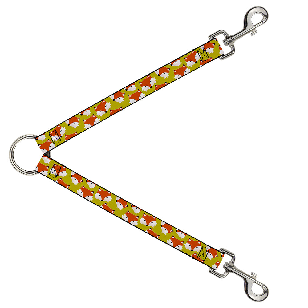 Dog Leash Splitter - Fox Face Scattered Warm Olive Dog Leash Splitters Buckle-Down   