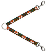 Dog Leash Splitter - Fox Face/Stripes Black/Multi Color Dog Leash Splitters Buckle-Down   