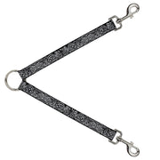 Dog Leash Splitter - Floral Paisley2 Black/White Dog Leash Splitters Buckle-Down   
