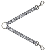 Dog Leash Splitter - Floral Paisley3 White/Black Dog Leash Splitters Buckle-Down   