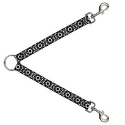 Dog Leash Splitter - Floral Pinwheel Black/White Dog Leash Splitters Buckle-Down   