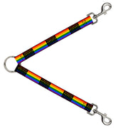 Dog Leash Splitter - Flag American Pride Rainbow/Black Dog Leash Splitters Buckle-Down   