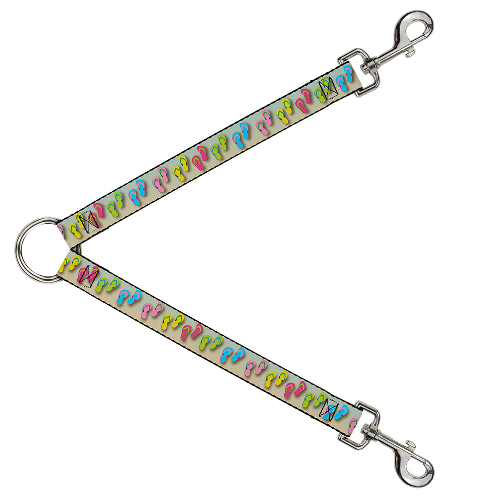 Dog Leash Splitter - Flip Flops2 Aqua/Multi Color Dog Leash Splitters Buckle-Down   
