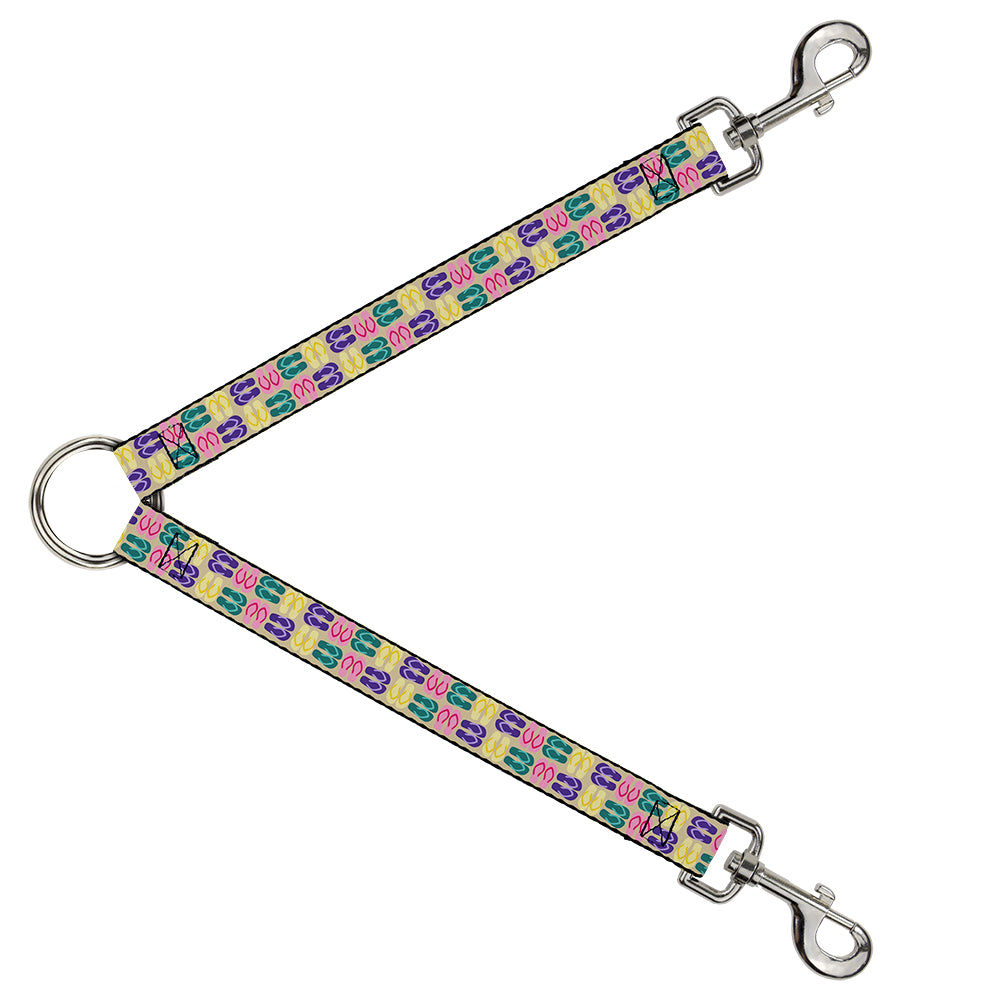 Dog Leash Splitter - Flip Flops4 Sand/Multi Color Dog Leash Splitters Buckle-Down   