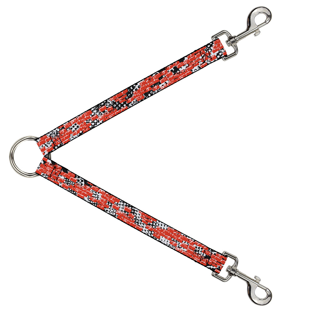 Dog Leash Splitter - Grunge Bricks Orange Dog Leash Splitters Buckle-Down   