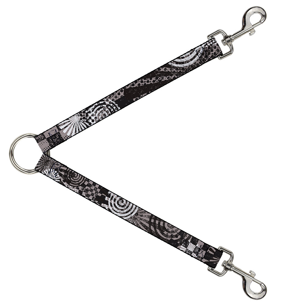 Dog Leash Splitter - Grunge Chaos Black/White Dog Leash Splitters Buckle-Down   