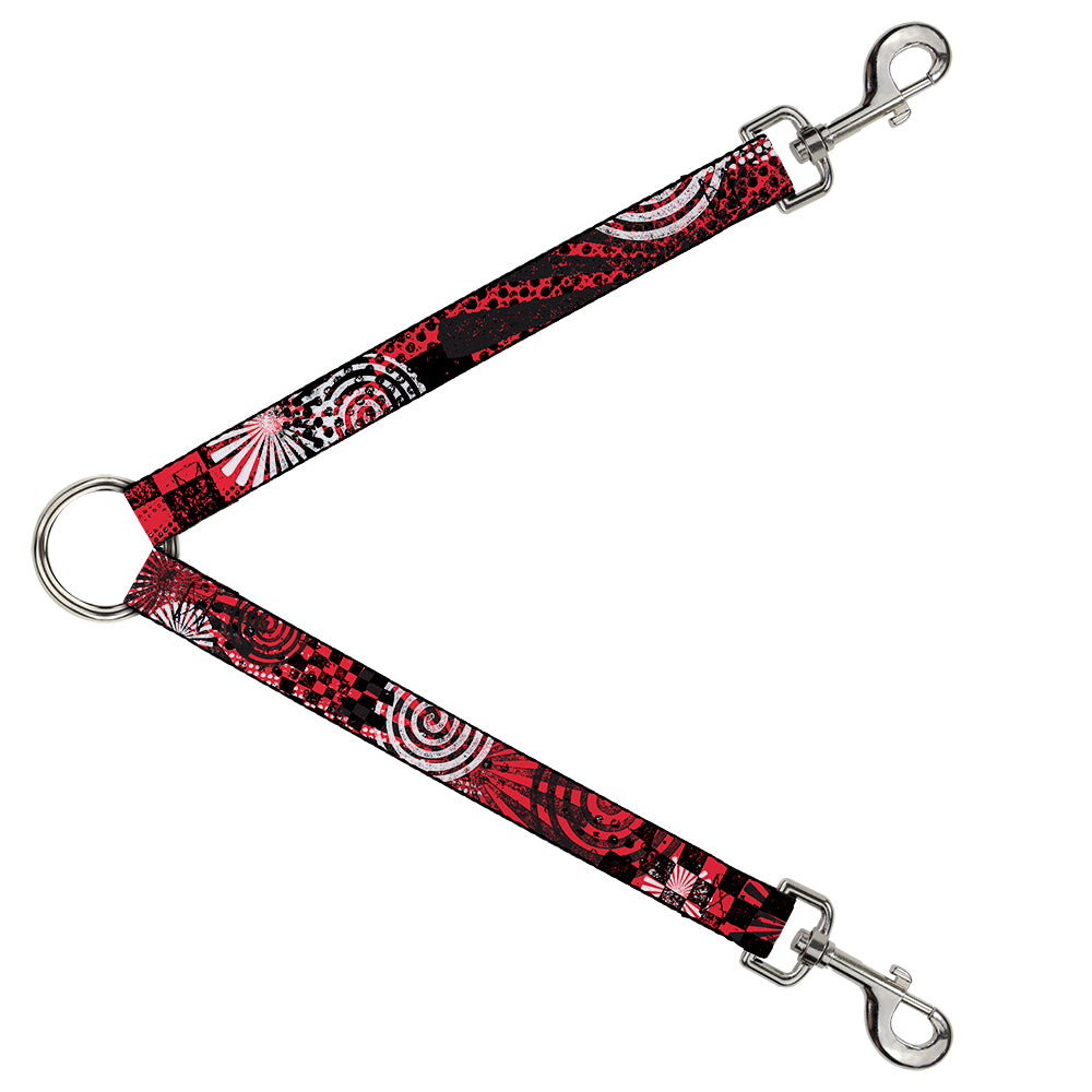 Dog Leash Splitter - Grunge Chaos Red Dog Leash Splitters Buckle-Down   