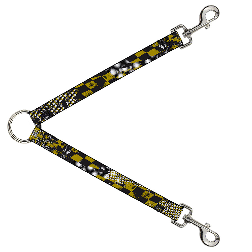 Dog Leash Splitter - Grunge Checker Flag Green Dog Leash Splitters Buckle-Down   