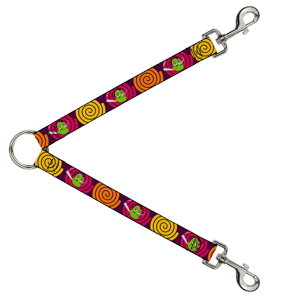 Dog Leash Splitter - Green Dragons Smoking Purple Dog Leash Splitters Buckle-Down   