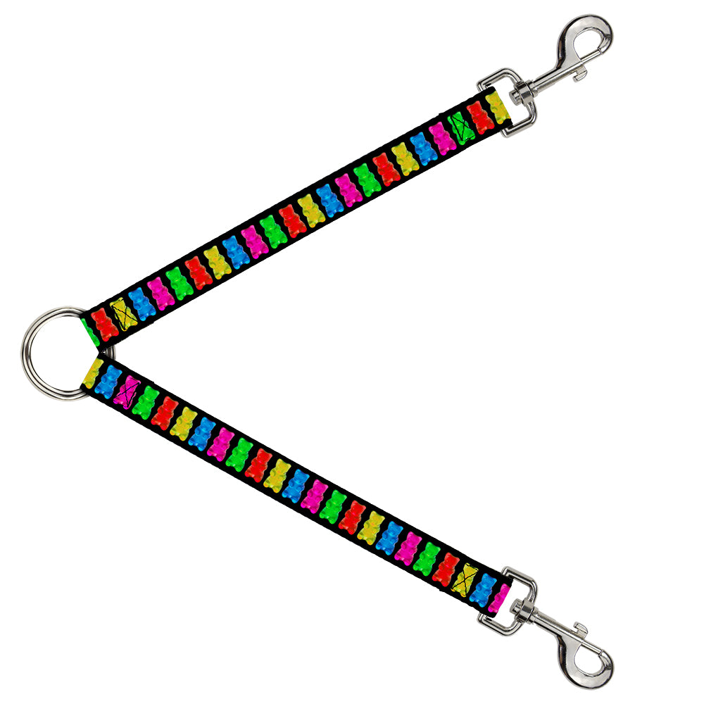 Dog Leash Splitter - Gummy Bears Black/Multi Color Dog Leash Splitters Buckle-Down   