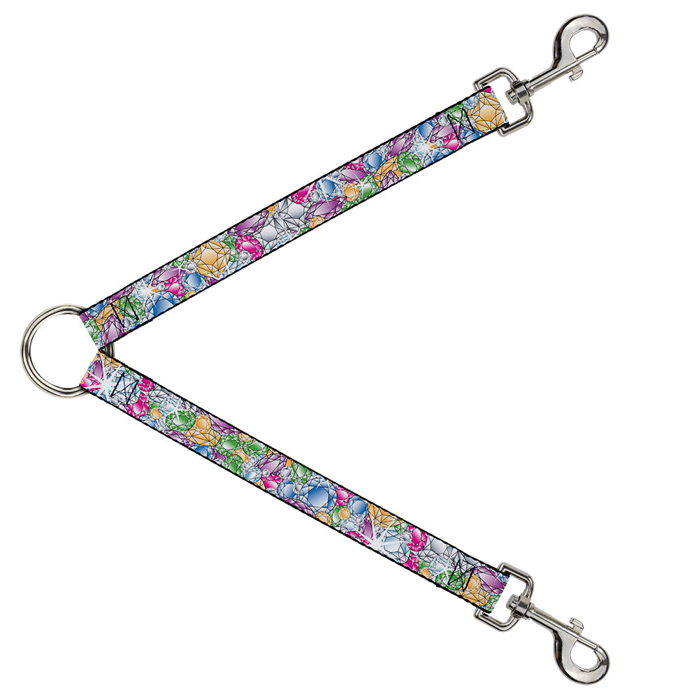 Dog Leash Splitter - Gems Stacked Multi Color Dog Leash Splitters Buckle-Down   
