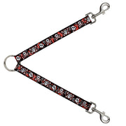 Dog Leash Splitter - Girlie Skull Black/Red Dog Leash Splitters Buckle-Down   