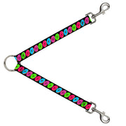 Dog Leash Splitter - Glaze Donut Expressions Black Dog Leash Splitters Buckle-Down   