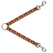 Dog Leash Splitter - Geisha Distressed Repeat Dog Leash Splitters Buckle-Down   