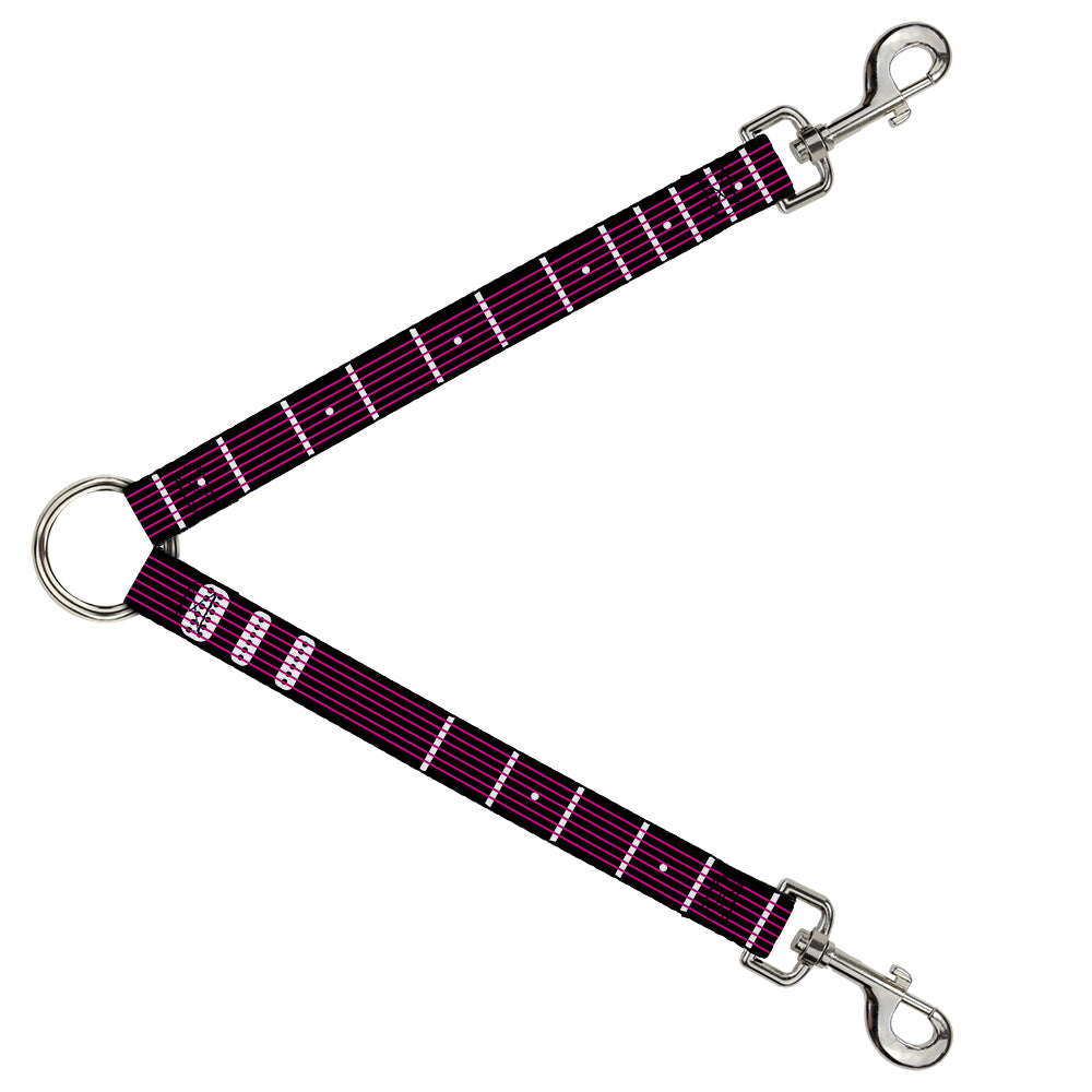 Dog Leash Splitter - Guitar Neck Black/White/Pink Dog Leash Splitters Buckle-Down   
