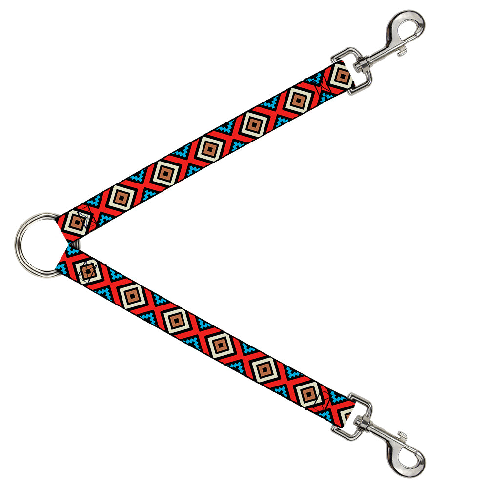 Dog Leash Splitter - Geometric1 Black/Red/Tan/Brown/Baby Blue Dog Leash Splitters Buckle-Down   