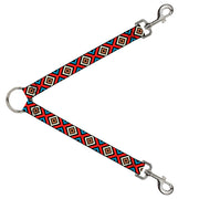 Dog Leash Splitter - Geometric1 Black/Red/Tan/Brown/Baby Blue Dog Leash Splitters Buckle-Down   