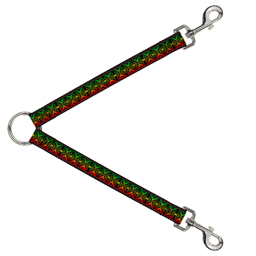 Dog Leash Splitter - Geomteric2 Black/Red/Yellow/Green Dog Leash Splitters Buckle-Down   