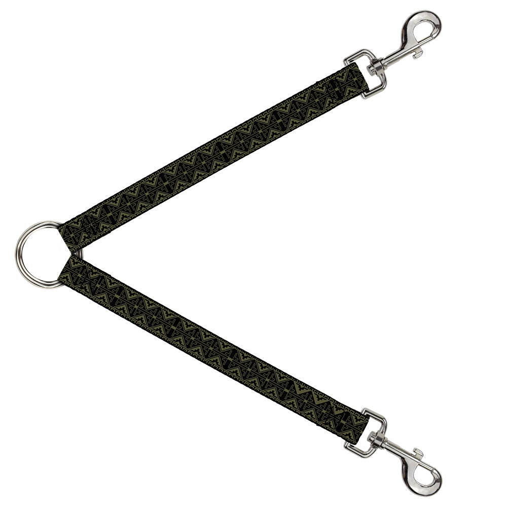 Dog Leash Splitter - Geometric7 Black/Olive Dog Leash Splitters Buckle-Down   