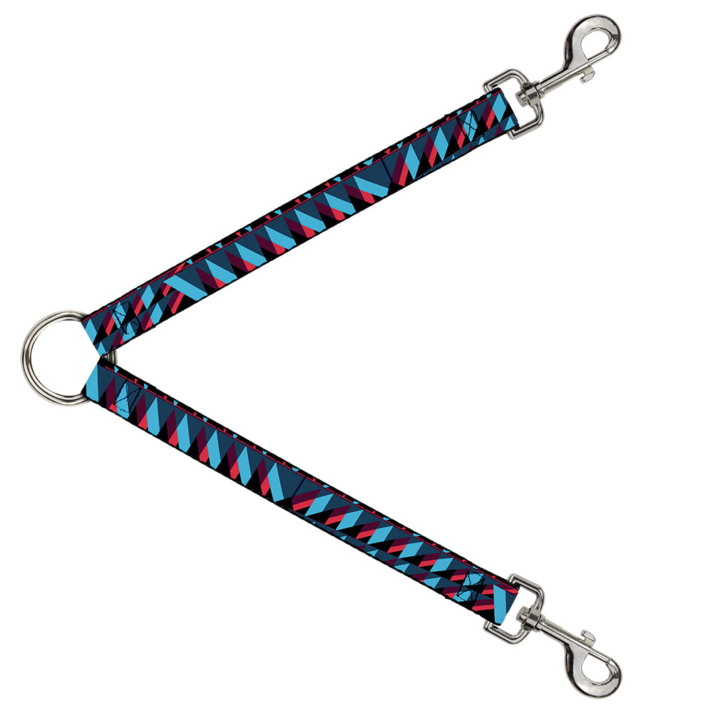 Dog Leash Splitter - Geometric Peaks Blues/Purple/Red Dog Leash Splitters Buckle-Down   