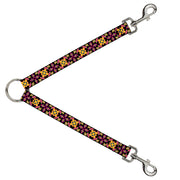 Dog Leash Splitter - Geometric Sunburst Black/Pink/Yellow/Blue Dog Leash Splitters Buckle-Down   